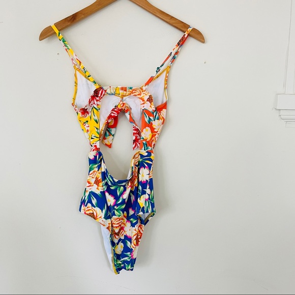Urban Outfitters Out from Under Bright Floral One Piece Cut Out Swimsuit - Picture 7 of 8
